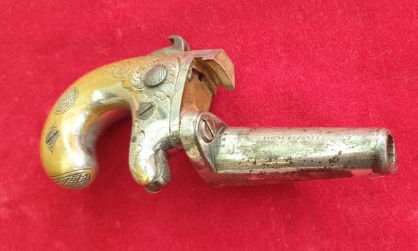 A scarce first model Moore's patent Derringer in .41 rim-fire calibre. C. 1860-1865. Ref 1486.